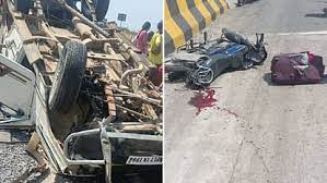 मिर्जापुर: अनियंत्रित ट्रक ने बोलेरो व बाइक में मारी टक्कर, तीन की मौत- नौ घायल